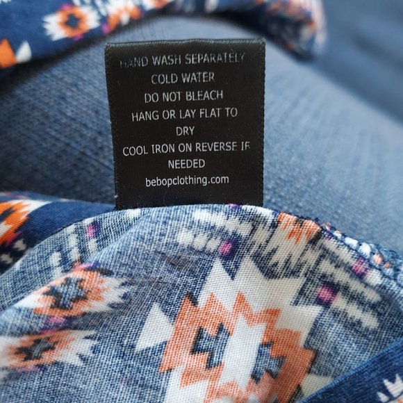 Navy Aztec print Romper Dress by BeBop: This is a junior brand: Size M - Picture 6 of 9